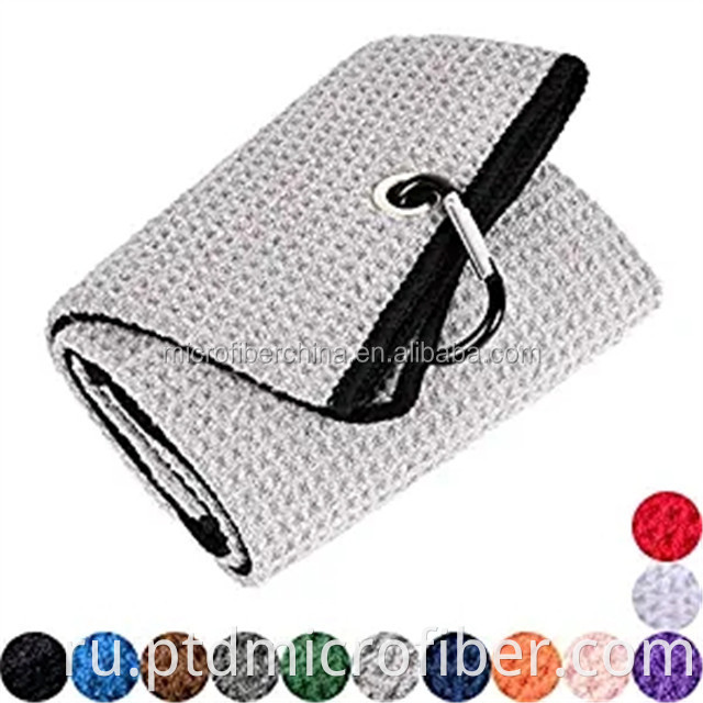 microfiber waffle towel with carabiner